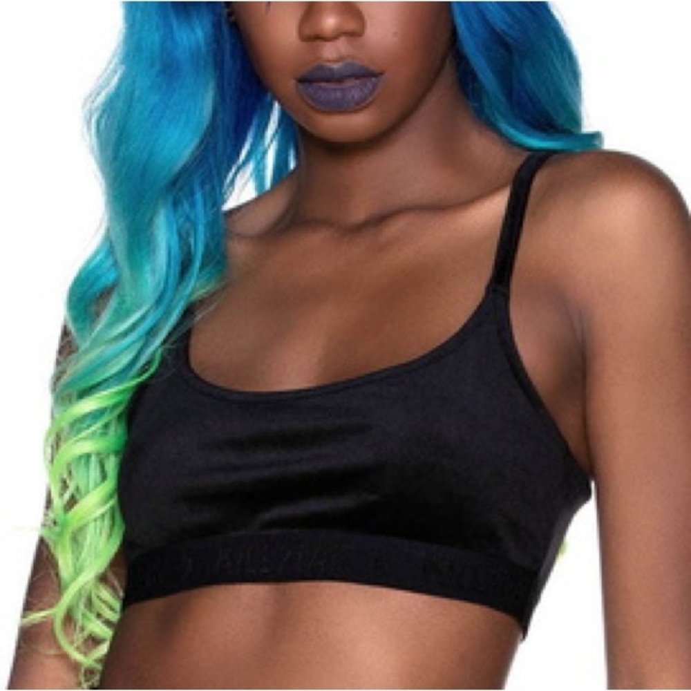 Killstar Black cropped velvet bra